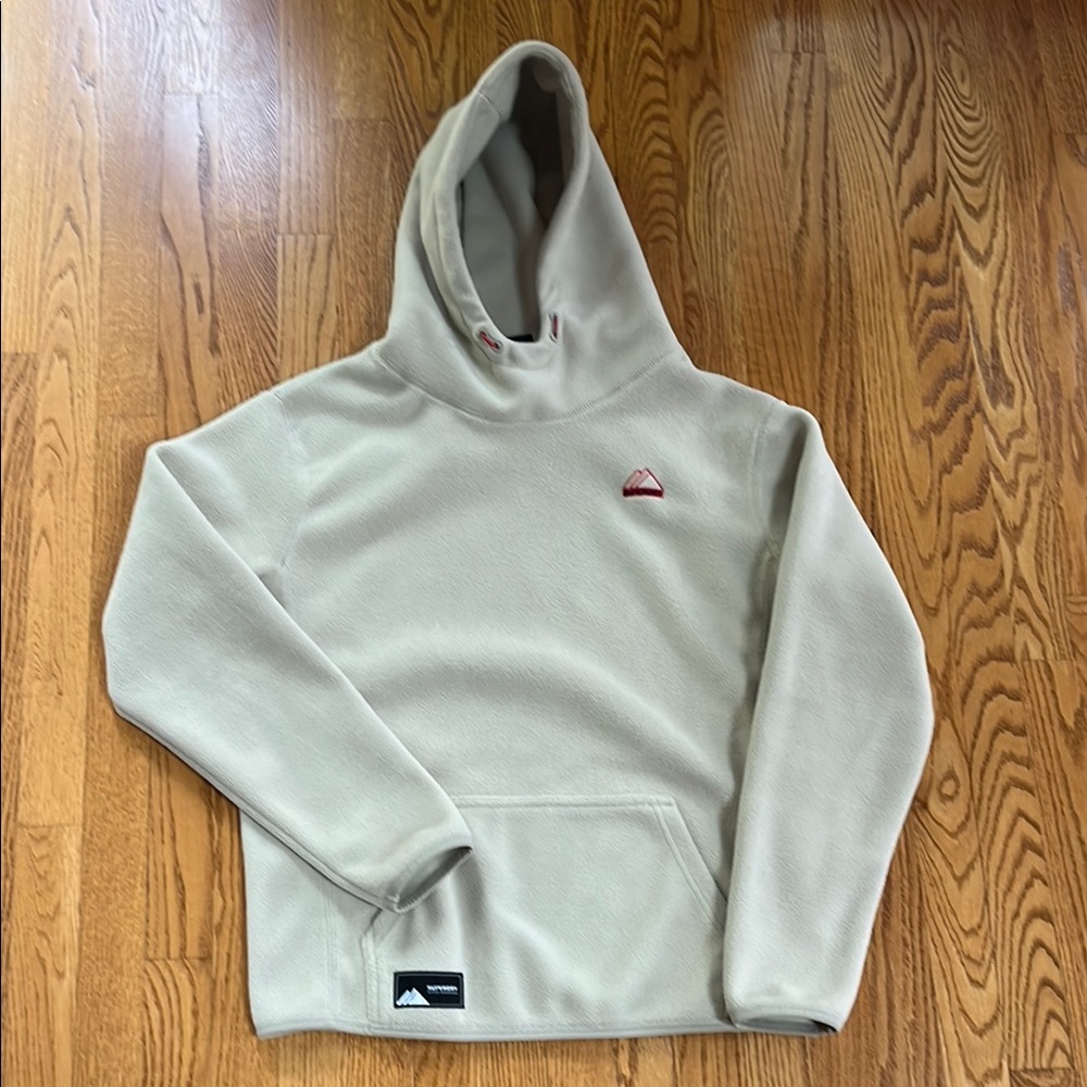 Superdry Cream Hooded Sweatshirt with Mock Neck